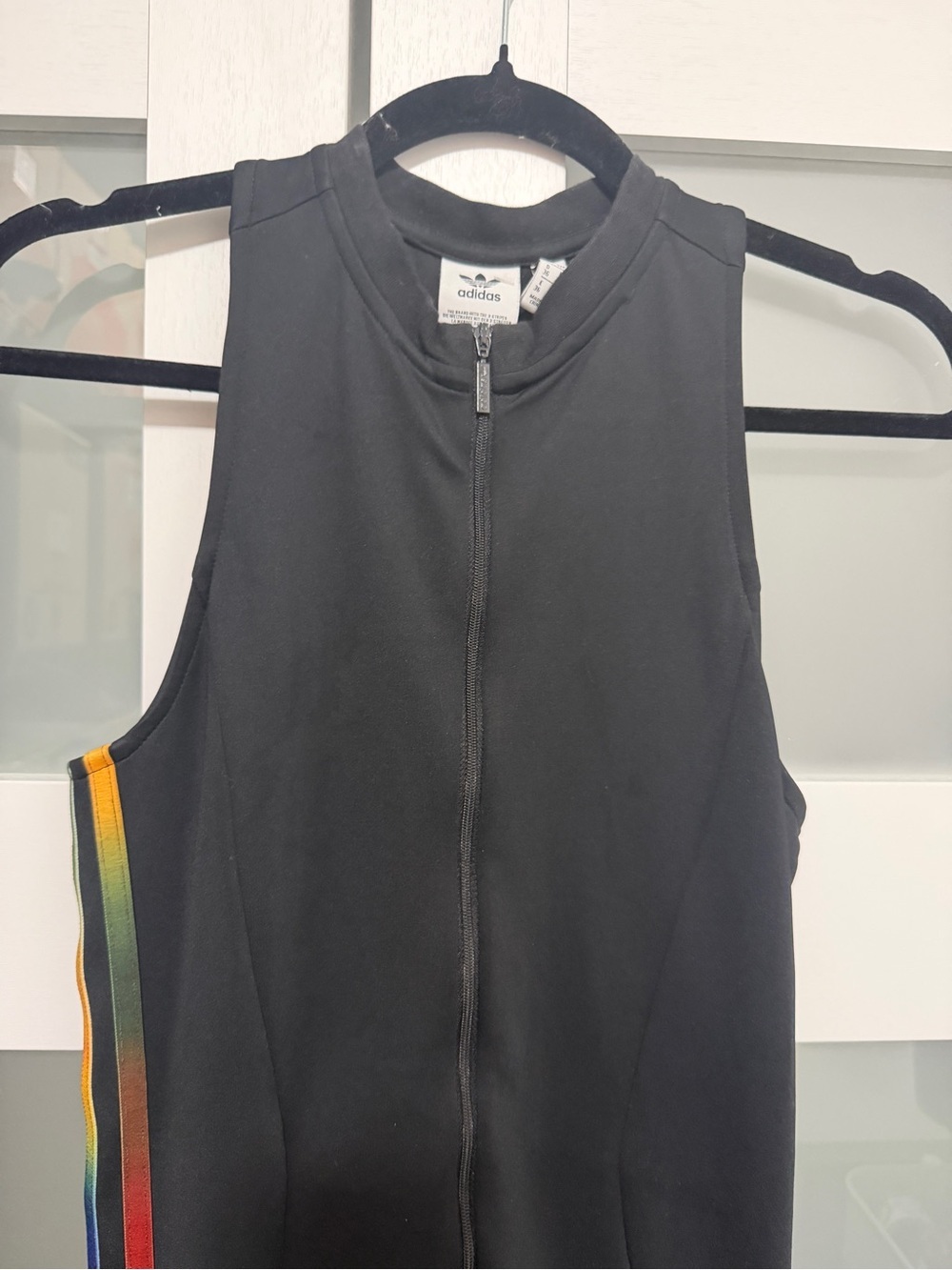 Adidas Sleeveless Jumpsuit with Rainbow Side Stripes - Picture 4 of 12